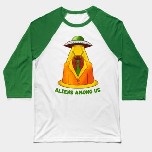 Alien and UFO Baseball T-Shirt